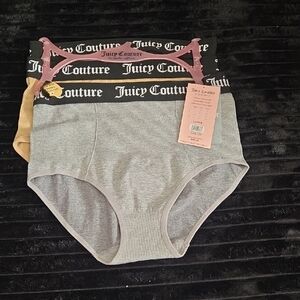 Juicy Couture Gray Panties with Black Waistband